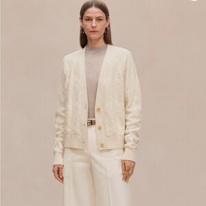 Authentic New with tags Hermes “H” Cream Women's Sweater Size 34 (XS)